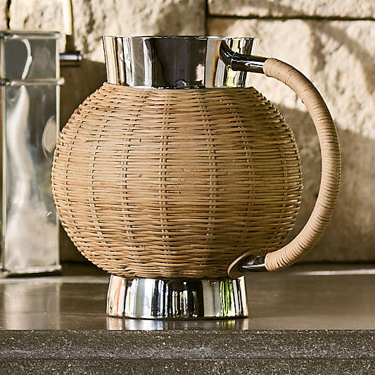 Romsey 67-Oz. Wicker Metal Pitcher by Jake Arnold