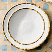Abbott White and Bamboo Outdoor Melamine Salad Plate by Jake Arnold