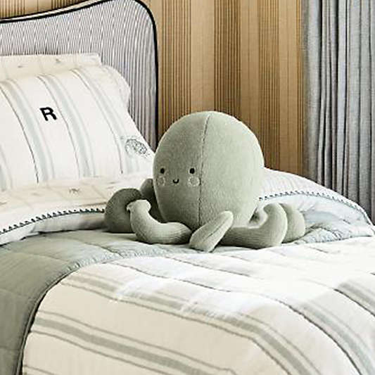 Cooper Green Octopus Pillow by Jake Arnold