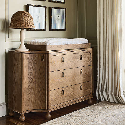 Thurloe Oak Wood Baby Changing Table Topper by Jake Arnold