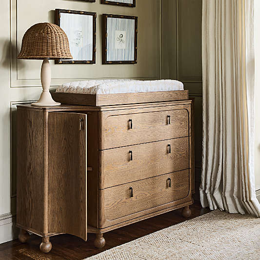 Thurloe 58" Oak Wood Kids 3-Drawer Dresser by Jake Arnold