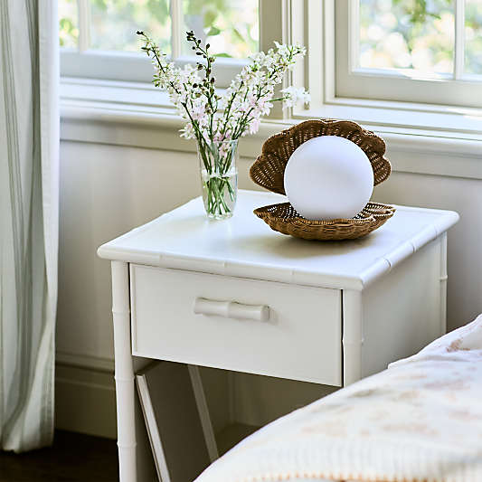Harben Bamboo Linen White Kids Nightstand by Jake Arnold