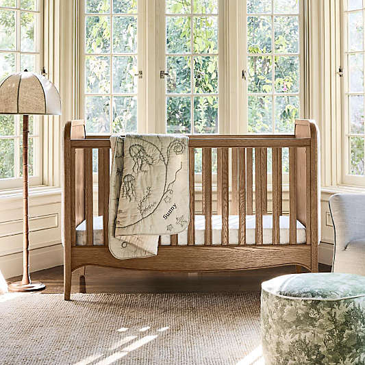 Bacton Oak Wood Convertible Baby Crib by Jake Arnold
