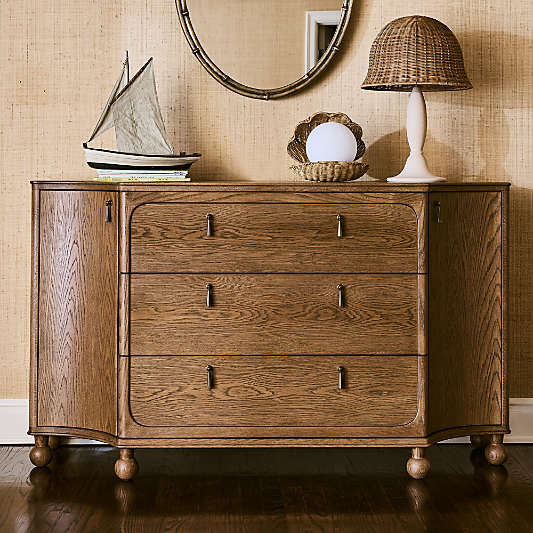 Thurloe 58" Oak Wood Kids 3-Drawer Dresser by Jake Arnold