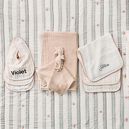 Frankie Pink Baby Burp Set by Jake Arnold