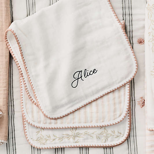 Frankie Pink Baby Burp Set by Jake Arnold