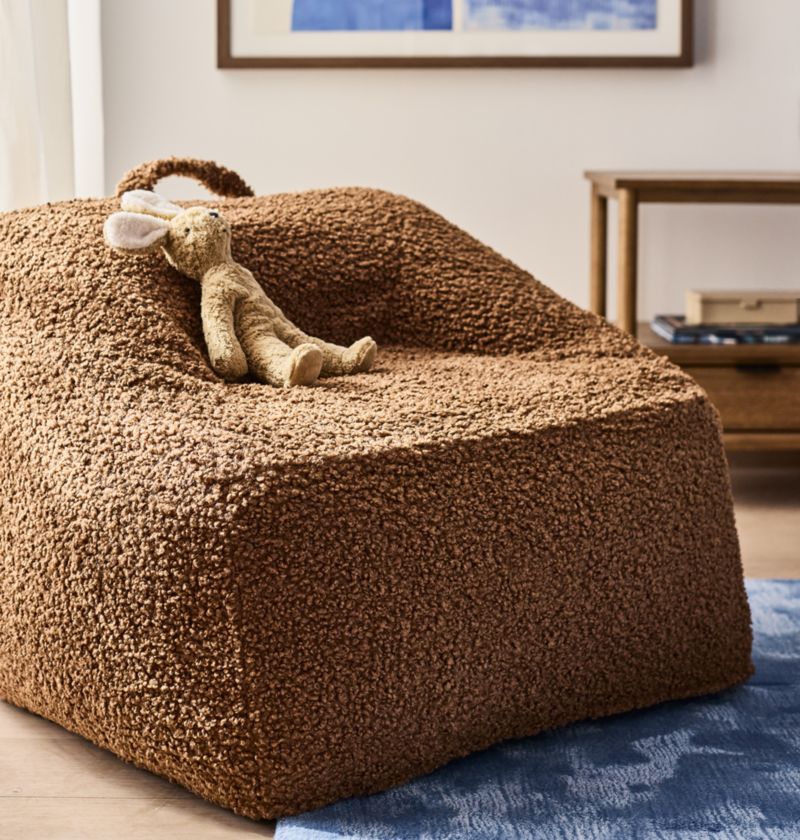 Sesame Brown Sherpa Kids Lounge Chair - image 3 of 9