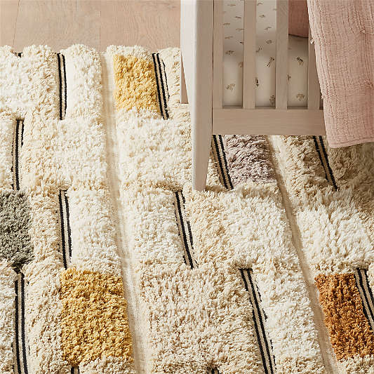 Hi/Low Stripe Wool Blend Kids Area Rug