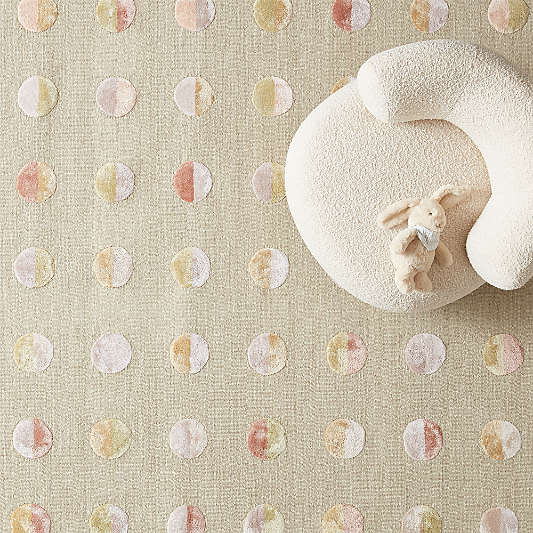 Multi Dot Warm Colorway Wool and Viscose Kids Area Rug 5'x8'