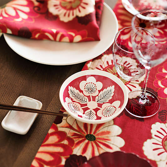 Fortune Garden Floral Linen Runner