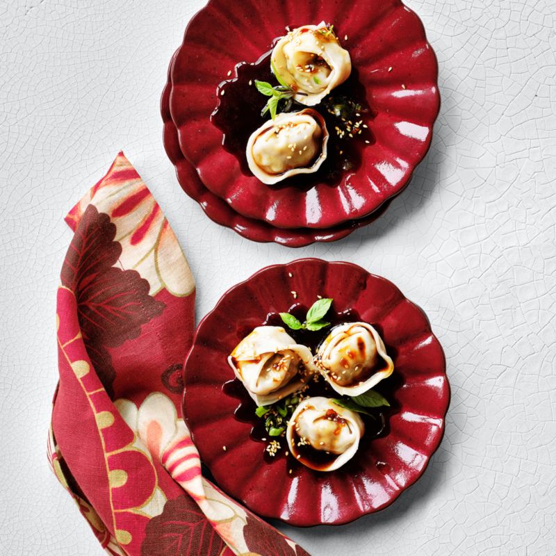 Fortune Garden Stoneware Red Scallop Salad Plate - image 1 of 3