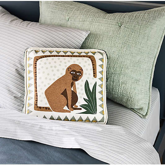 Endangered Animal Majo Monkey Cotton Kids Throw Pillow