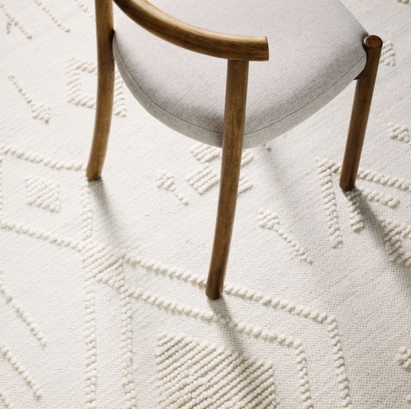 Textural Flatweave Ivory Wool and Cotton Kids 12"x18" Rug Swatch - image 1 of 4