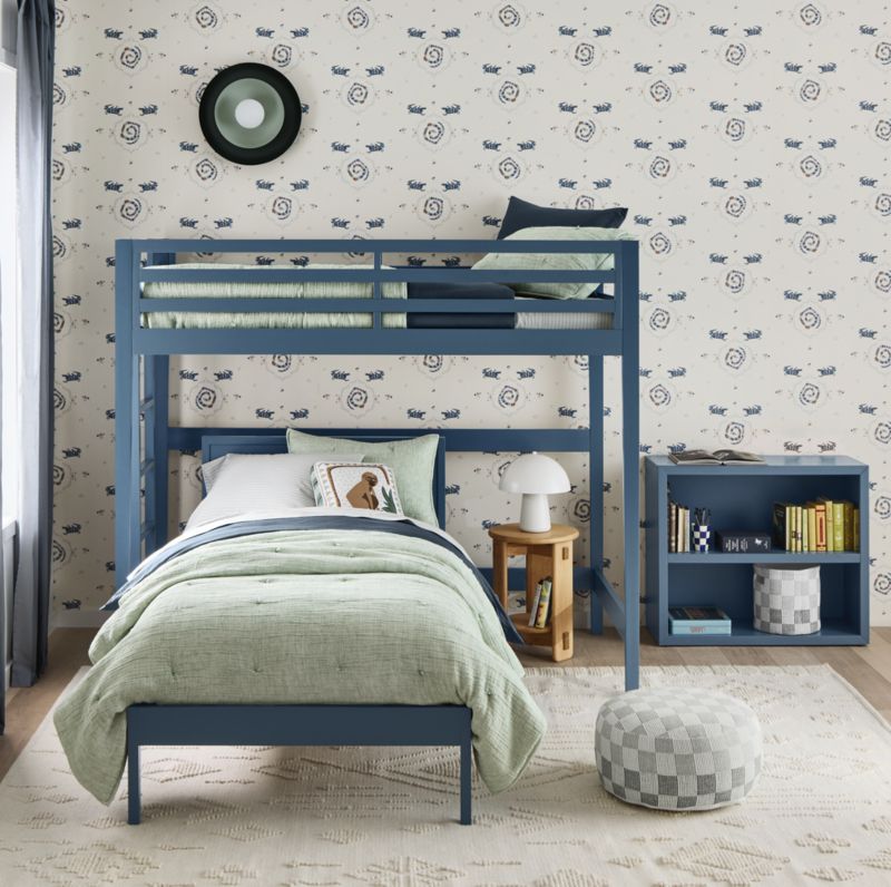 Ever Simple Slate Blue Wood Kids Loft Bed with Right Ladder - image 4 of 7