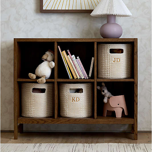 Beau 40" Barley Brown Wood 6-Cube Kids Bookcase