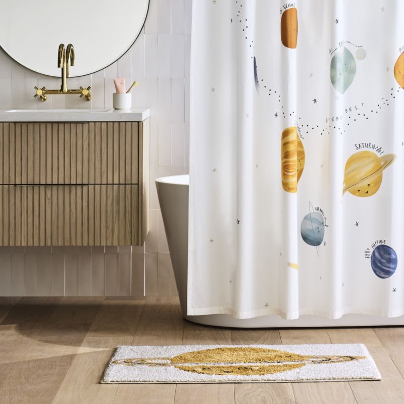 Outer Space Cotton Kids Shower Curtain - image 1 of 5