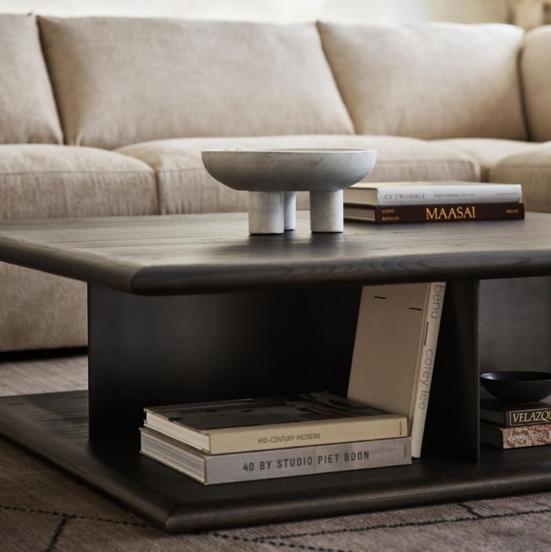 Preto Ebonized Ash Wood and Metal 50" Square Coffee Table - image 4 of 9