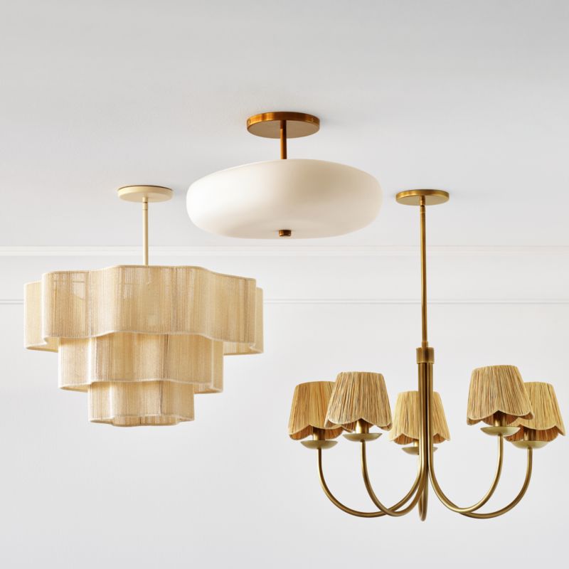 Greta Scalloped Raffia Kids Chandelier - image 2 of 11