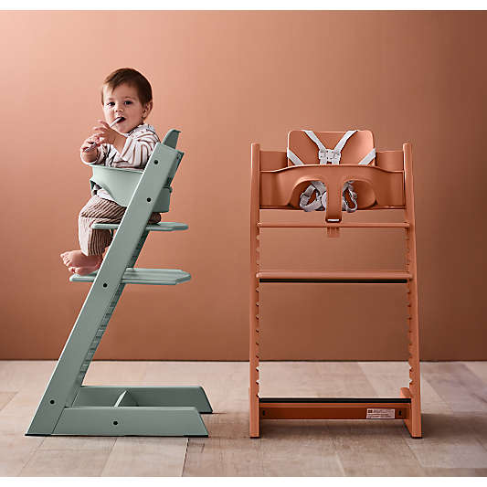 Stokke ® Tripp Trapp ® Complete Terracotta Wood Baby High Chair with Terracotta Cushion and Stokke Tray