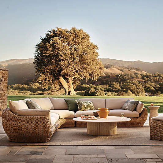 Ipanema Wicker 3-Piece L-Shaped Outdoor Sectional with Cushions