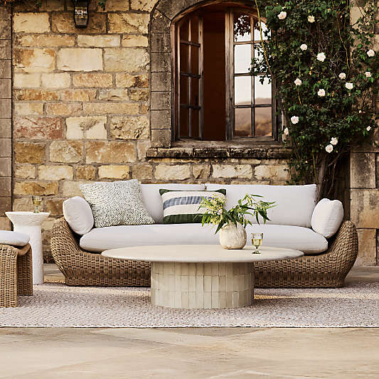 Ipanema Wicker Outdoor Sofa with Cushions (94.5"-164")