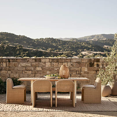 Ipanema 86" Teak Wood and Resin Outdoor Dining Table