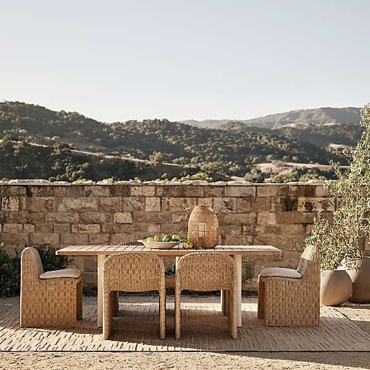Ipanema 86" Teak Wood and Resin Outdoor Dining Table