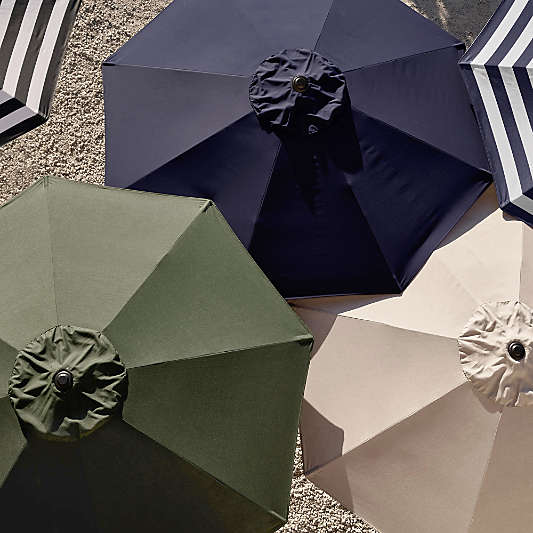 10' Round Sunbrella® Cast Ivy Green Outdoor Patio Umbrella with Faux Wood Metal Frame
