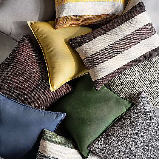 Tonal Textured Stripes Indoor/Outdoor Throw Pillows