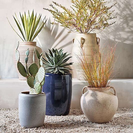 Belize Blue Reactive Glaze Indoor/Outdoor Planter 16"x13"