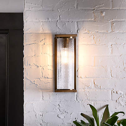 Soleil Brass Indoor/Outdoor Wall Sconce Light