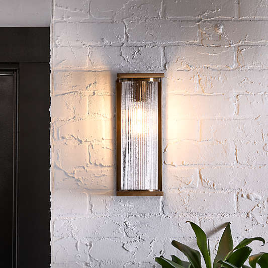 Soleil Brass Indoor/Outdoor Wall Sconce Light