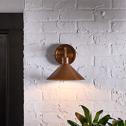Andre Brass Indoor/Outdoor Wall Sconce Light