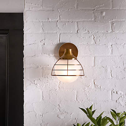 Fairfax Brass Metal Indoor/Outdoor Wall Sconce Light Set of 2