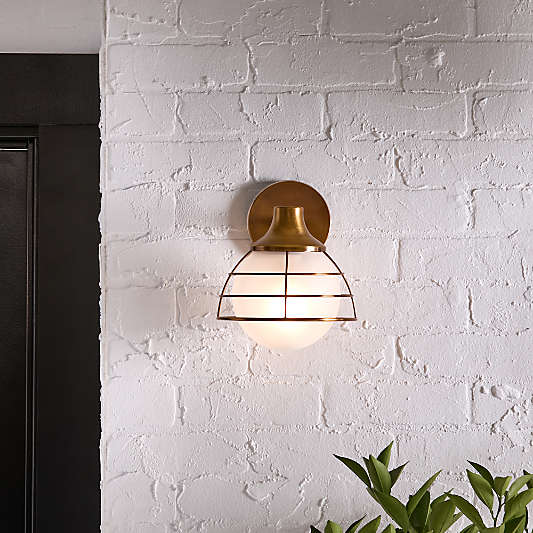 Fairfax Brass Metal Indoor/Outdoor Wall Sconce Light Set of 2