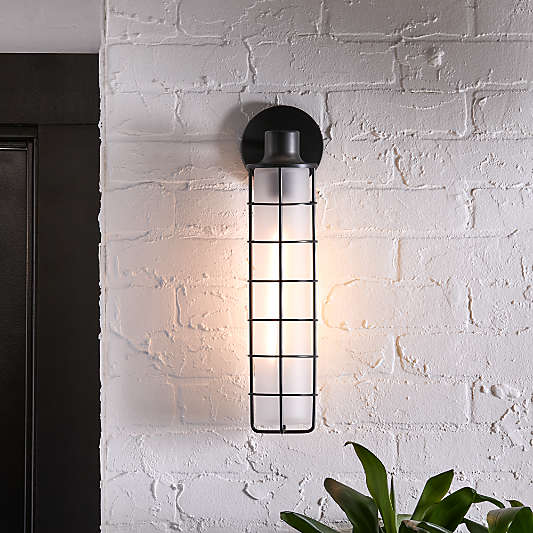 Fairfax Tall Black Metal Indoor/Outdoor Wall Sconce Light