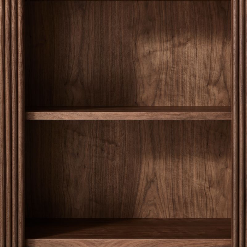 Siena 84" Walnut Wood 4-Shelf Storage Bookcase with Drawer - image 8 of 14