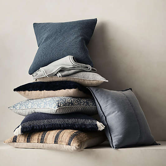 Organic Cotton Basketweave 20"x20" Throw Pillows