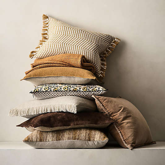 Gracinha Zigzag Fringe Organic Cotton 22"x15" Throw Pillows