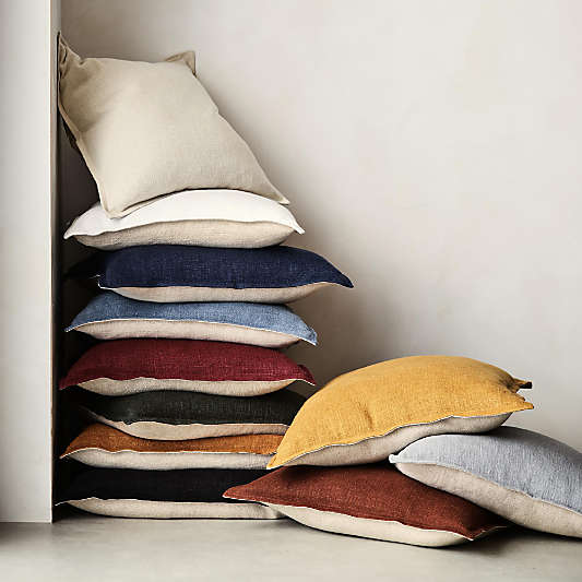 Laundered Linen 20"x20" Throw Pillows