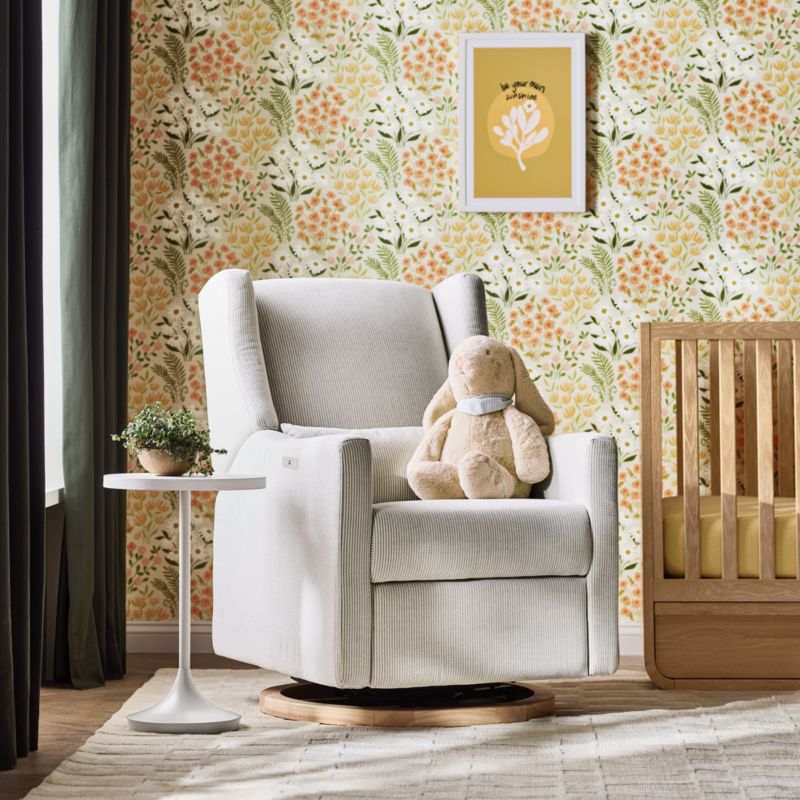 Babyletto Kiwi Striped Grey Nursery Glider Recliner Chair - image 5 of 18