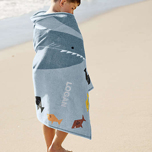 Shark Printed Organic Cotton Kid Beach Towel