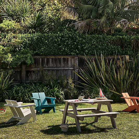 Paso Tangerine Orange Outdoor Kids Adirondack Chair by POLYWOOD ®