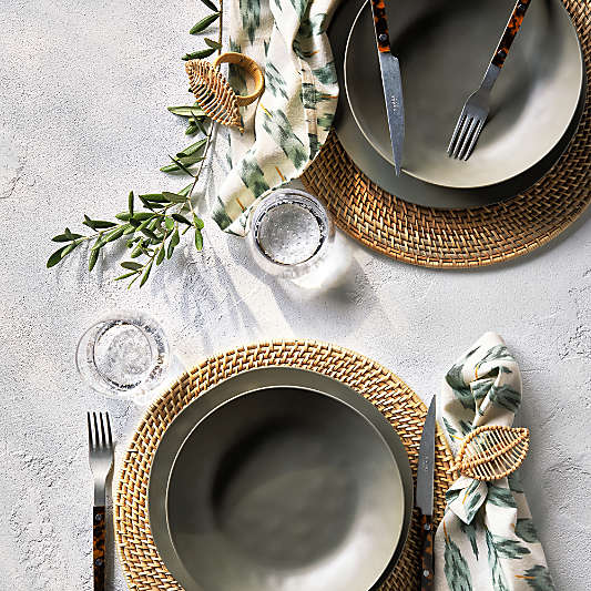 Andres Matte Grey Melamine Dinner Plate