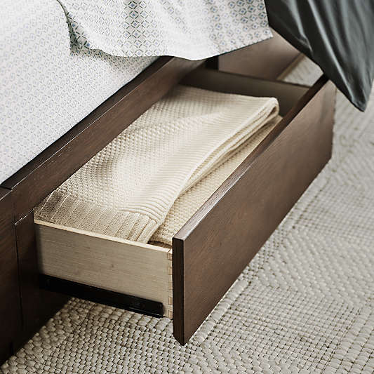 Oliver Deep Brown Wood Kids Twin Storage Bed Base