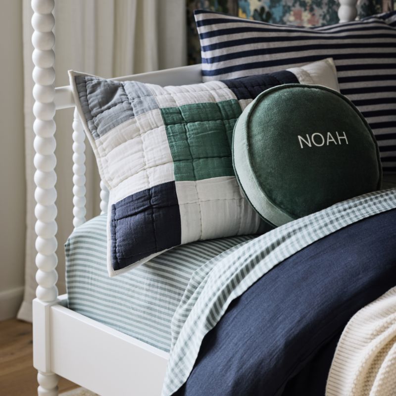 Supersoft Green Stripe 100% Organic Cotton Gauze Kids Queen Sheet Set - image 4 of 7