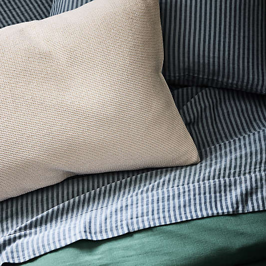 Supersoft Deep Indigo Striped 100% Organic Cotton Gauze Kids Queen Sheet Set