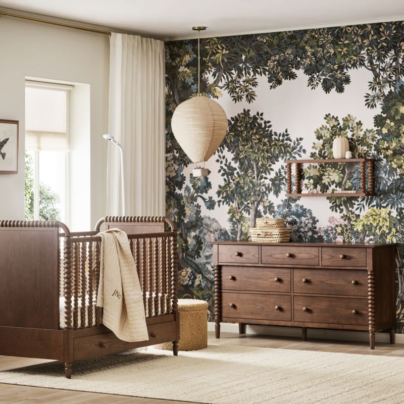 Jenny Lind Heirloom Deep Brown Wood Convertible Storage Crib - image 3 of 14