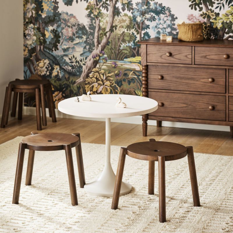 Emme Whitewashed Wood and Cozy Grey Metal 26'' Round Kids Play Table - image 3 of 9