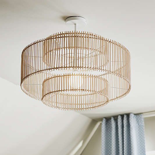 Birdcage Bamboo and Rattan 25" Kids Ceiling Light by Leanne Ford